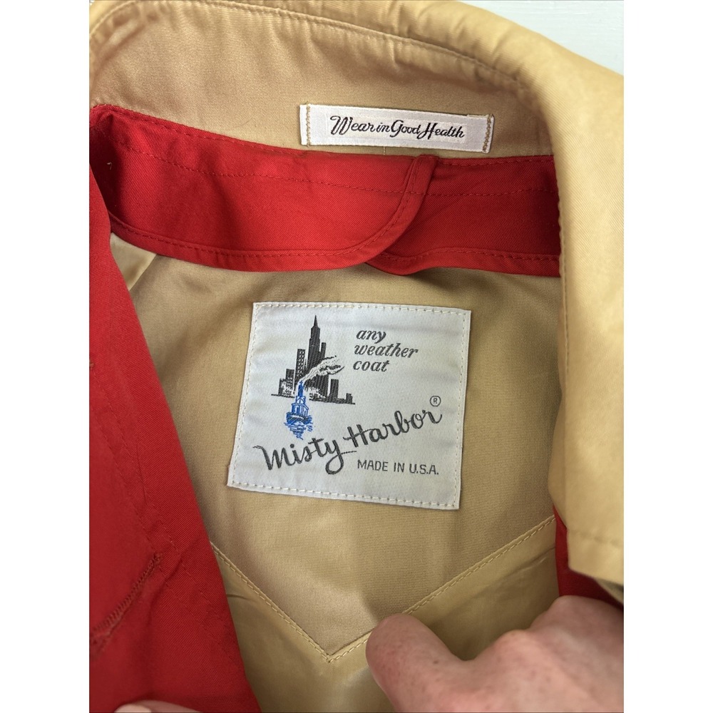 Vintage Misty Harbor Belted Trench Coat Womens 8 Tan Raincoat Classic Capsule - Picture 4 of 12